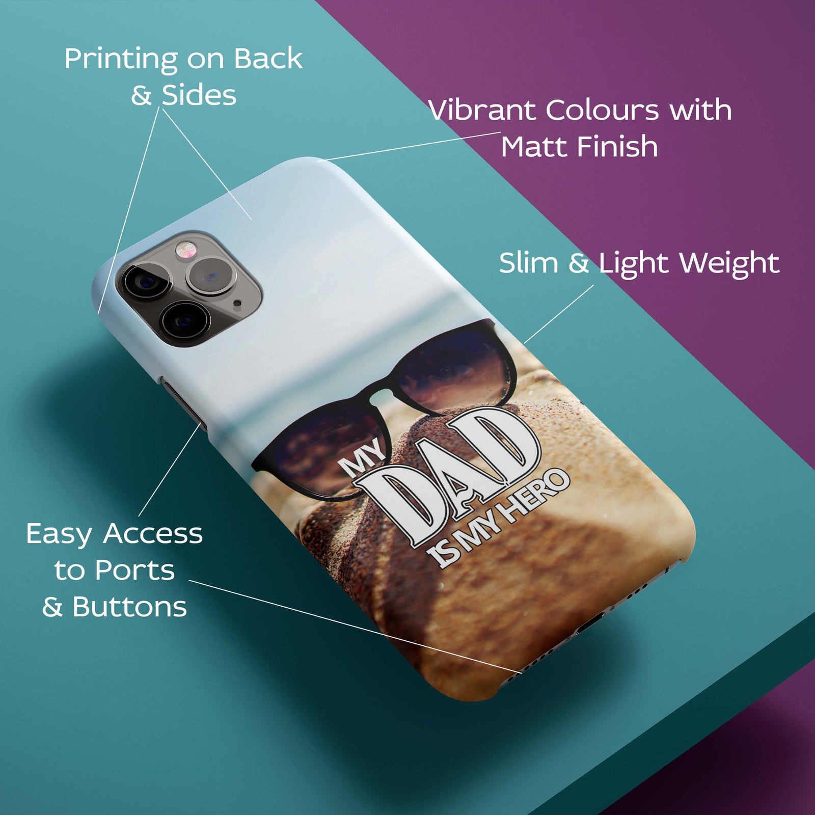 Dad is My Hero Back Cover for HardPlasticU0123Hard Plastic-Image 2