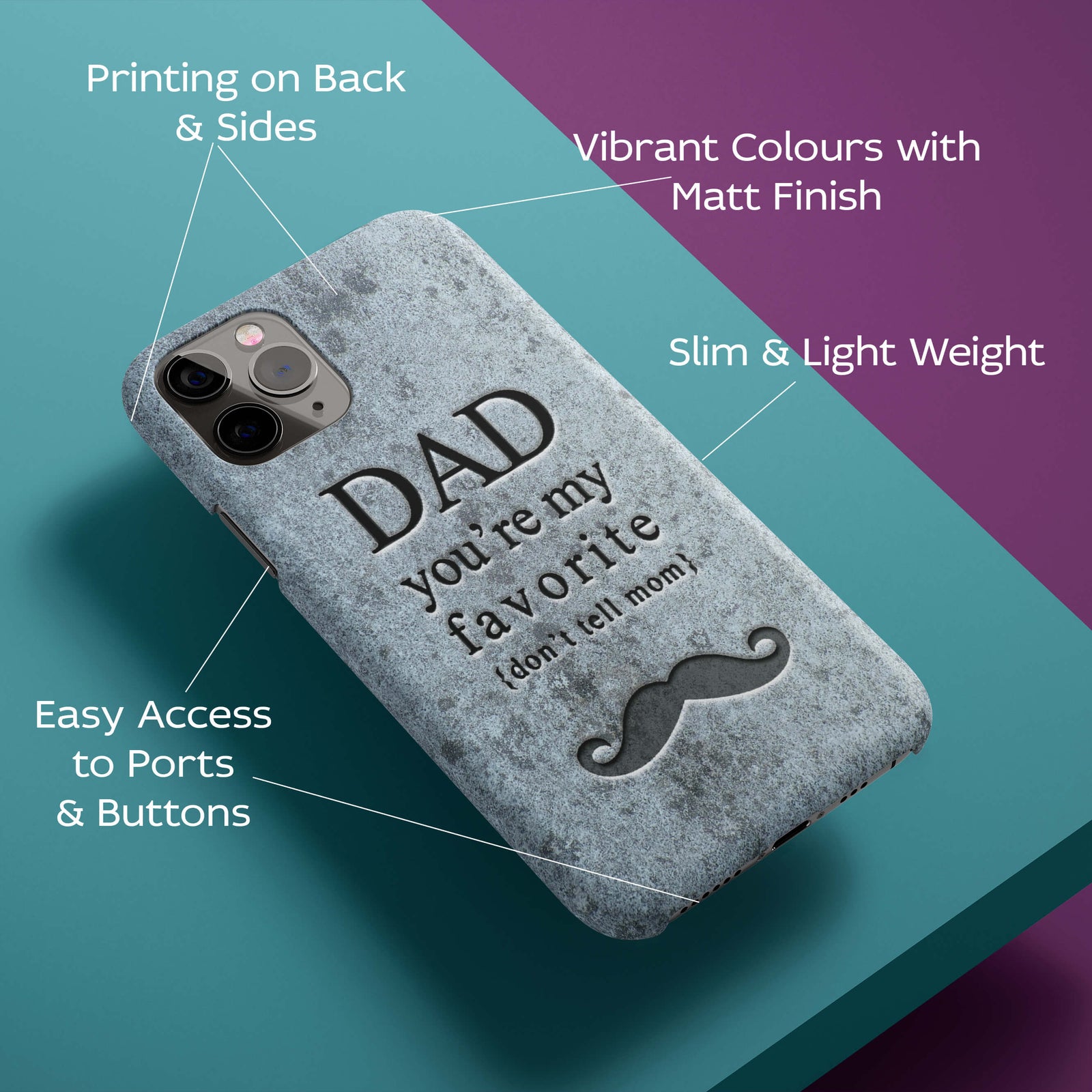 Dad You're my Favourite Back Cover for HardPlasticG0037Hard Plastic