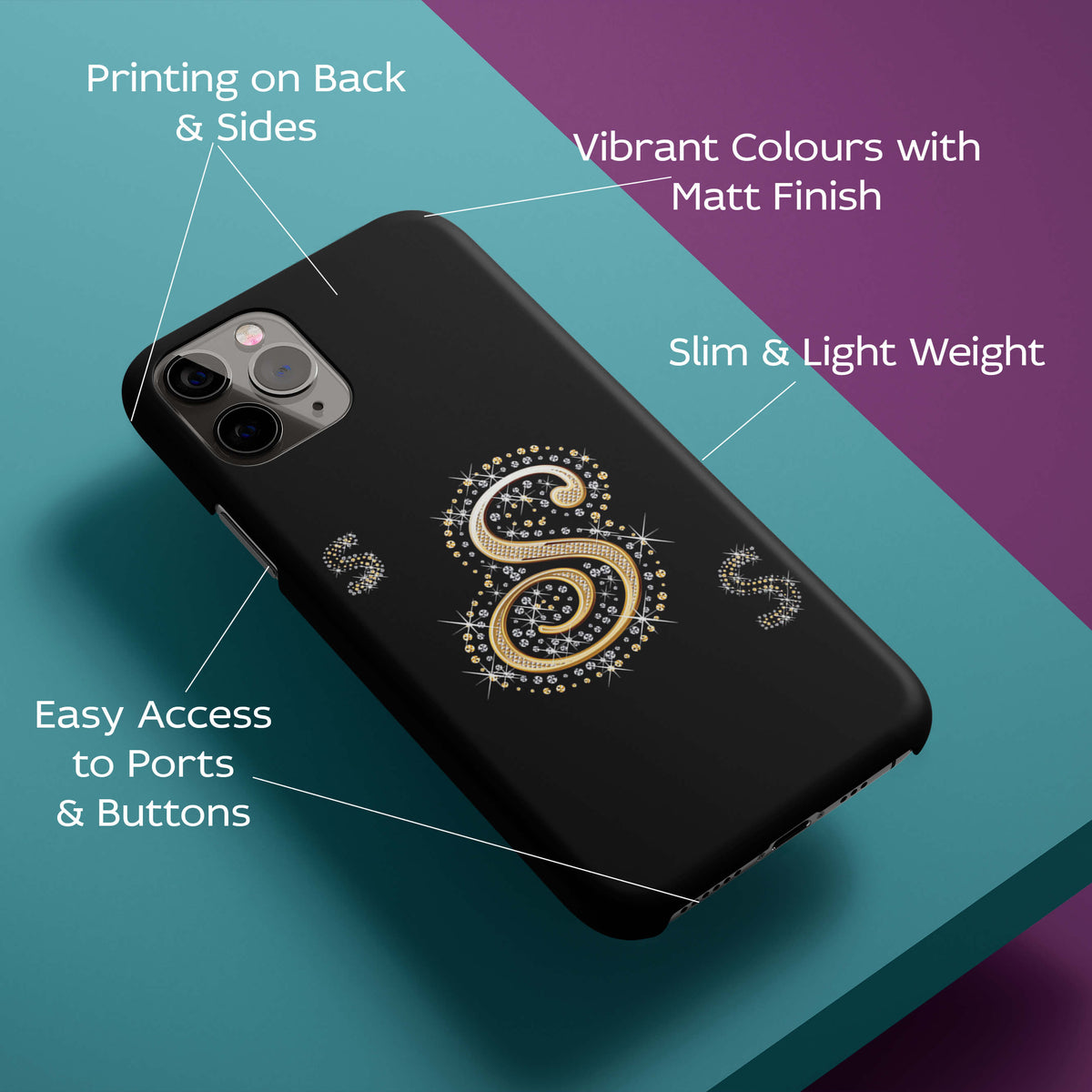 Decorated S Alphabet Back Cover for HardPlasticBT0084Hard Plastic-Image 2