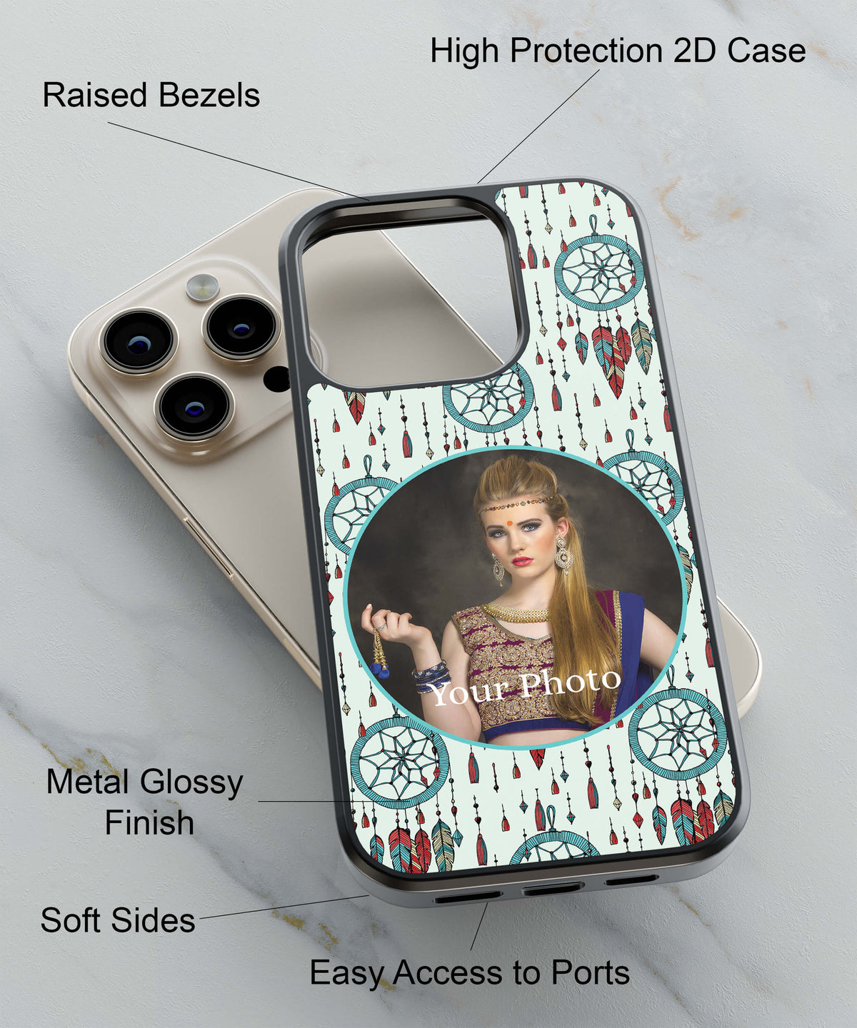 Dream Catcher Photo Back Cover for 2D Hybrid TPU And Metal CaseA0515Hybrid Metal TPU-Image 2