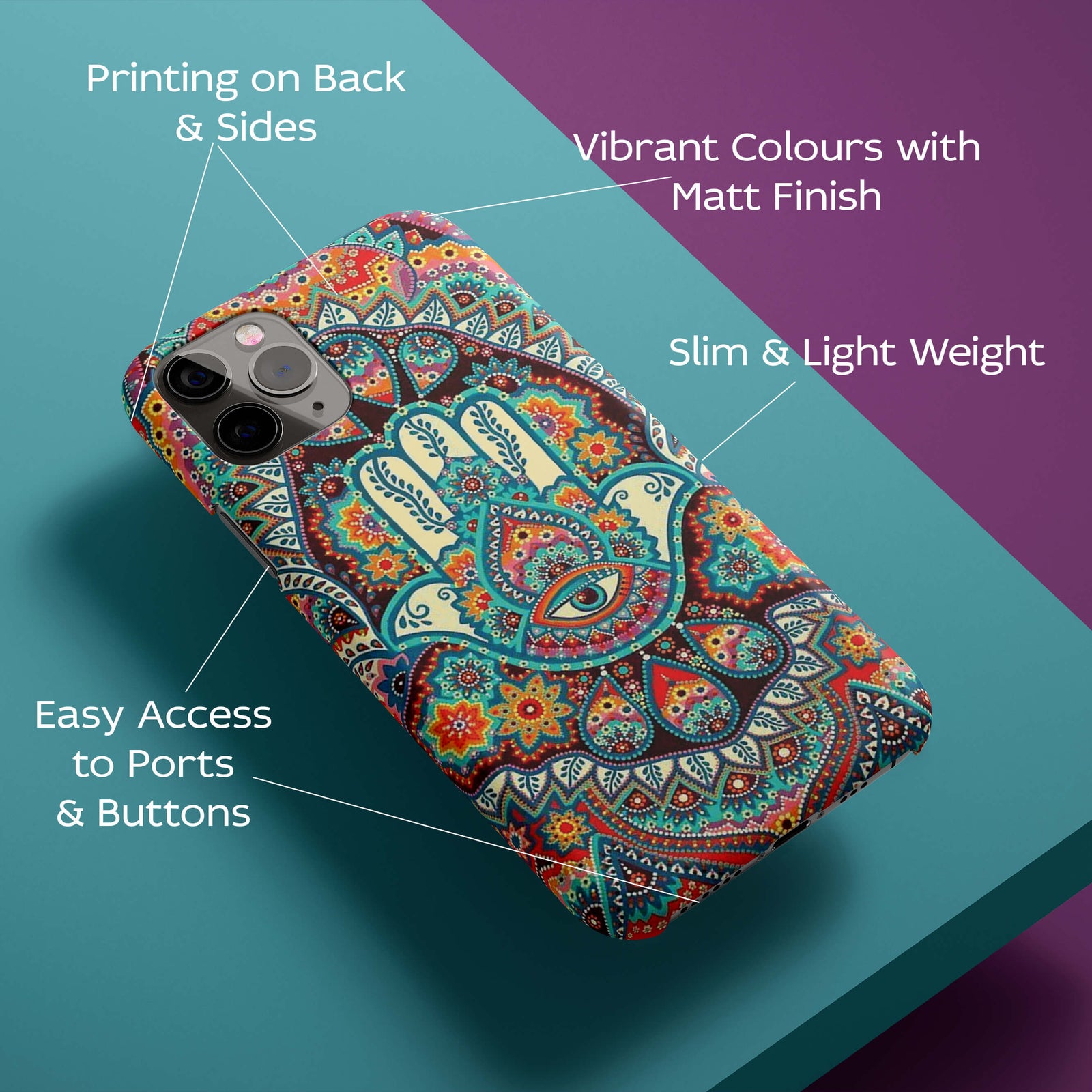 Eye Hands Mandala Back Cover for HardPlasticPS1336Hard Plastic-Image 2