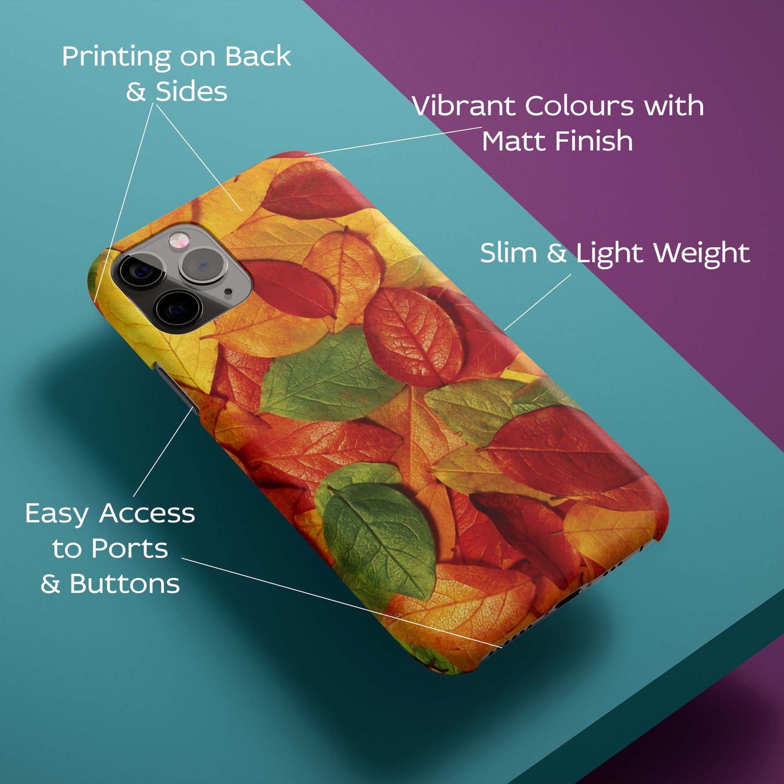 Fallen Leaves Back Cover for HardPlasticD2039Hard Plastic