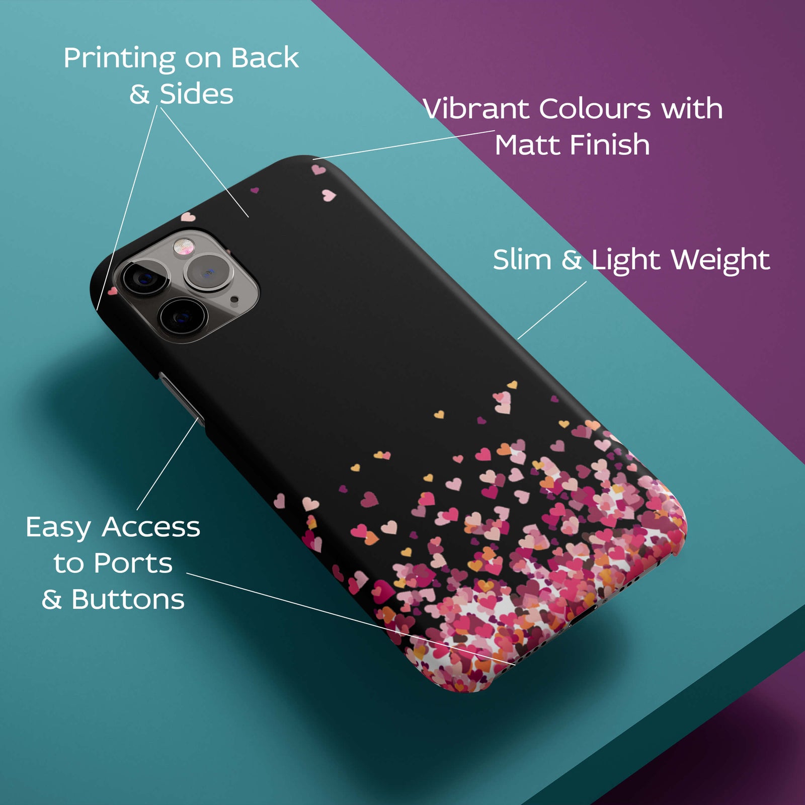 Falling Hearts Back Cover for HardPlasticAA0116Hard Plastic