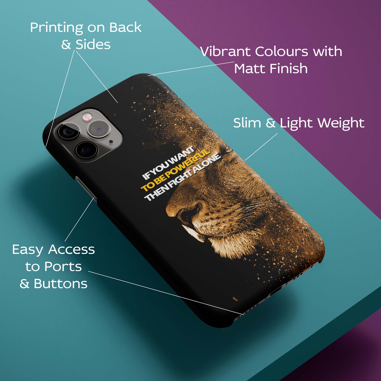 Fight Alone Back Cover for HardPlasticU0121Hard Plastic