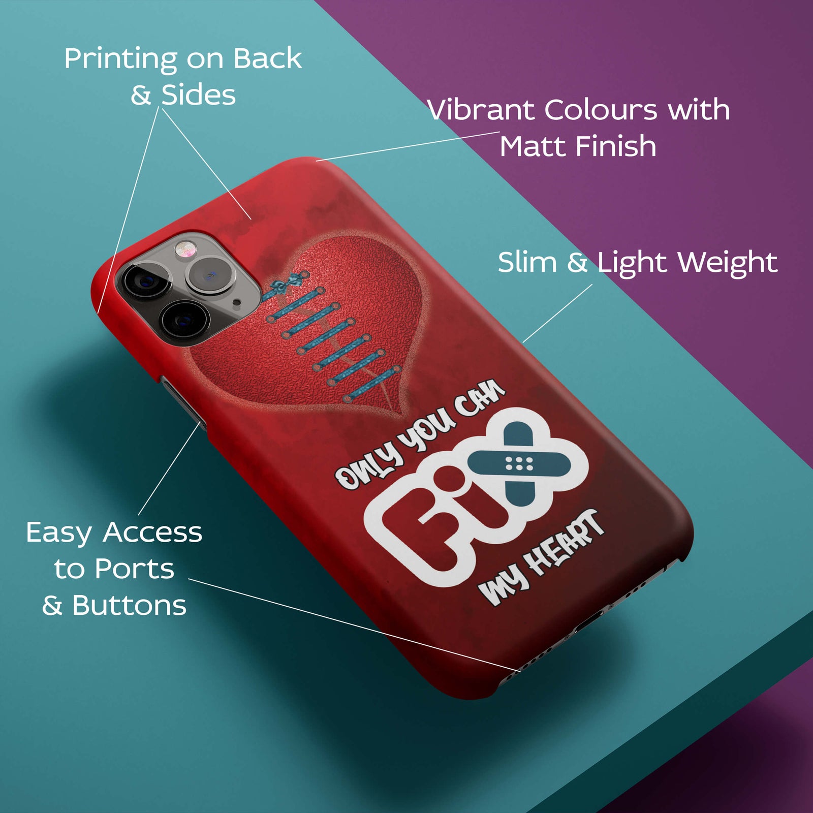 Fix My Heart Back Cover for HardPlasticU0319Hard Plastic-Image 2