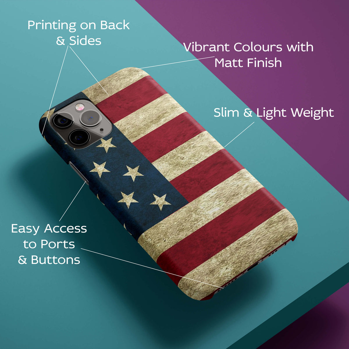 Flag Design Pattern Back Cover for HardPlasticBT0089Hard Plastic-Image 2