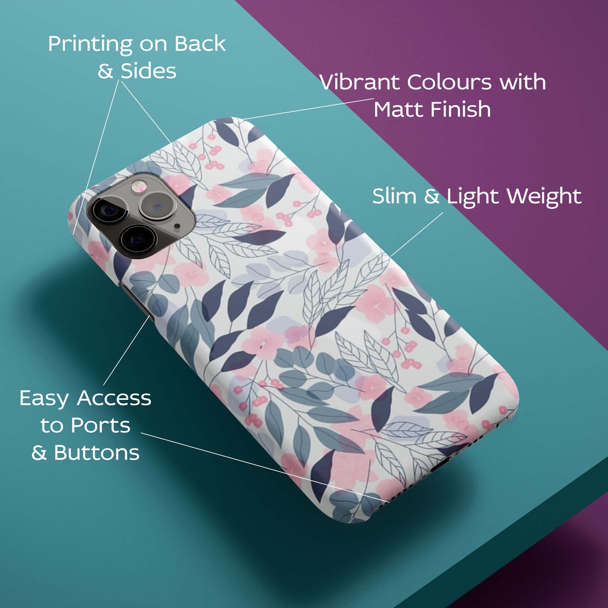 Flowery Patterns Back Cover for HardPlasticPS1333Hard Plastic-Image 2