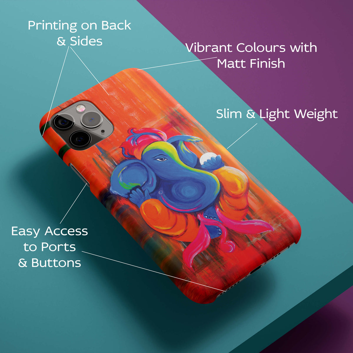 Ganesh Jee Back Cover for HardPlasticN0179Hard Plastic-Image 2