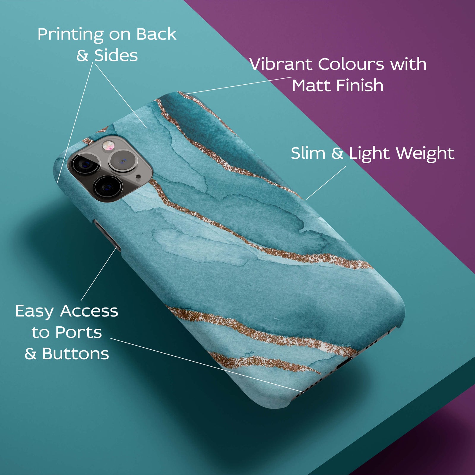 Golden Green Marble Back Cover for HardPlasticPS1329Hard Plastic