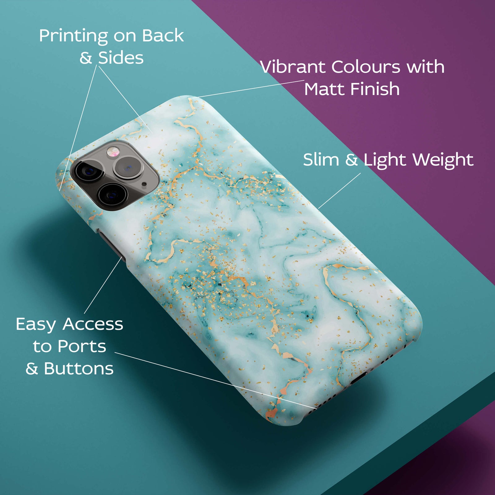 Green Marble Back Cover for HardPlasticIK0024Hard Plastic