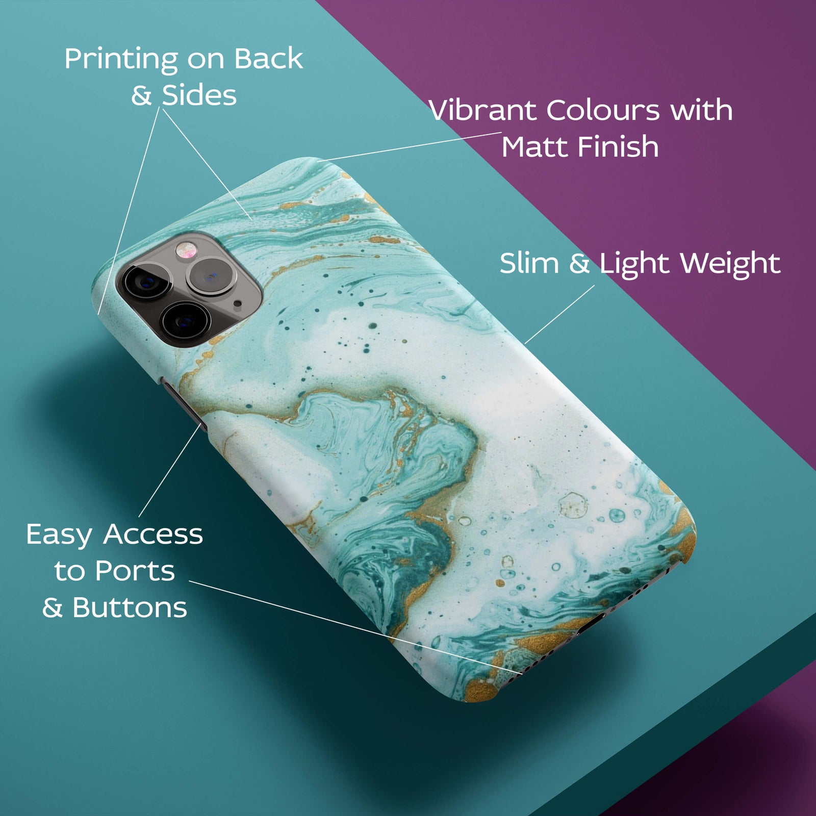 Green Marbles Pattern Back Cover for HardPlasticAA1004Hard Plastic-Image 2