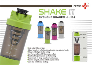 Shake it Cyclone Shaker with Supplement Basket - 500ml - Blue/Gray/Green/Pink