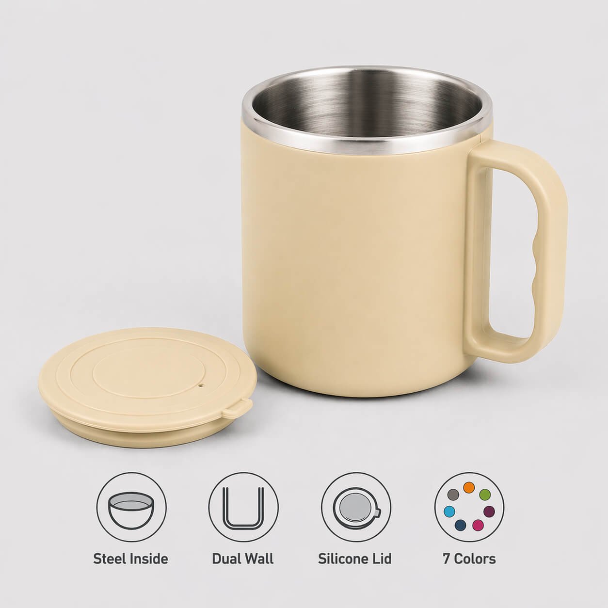 Colorful Steel Coffee Mug Blue — corporate gift