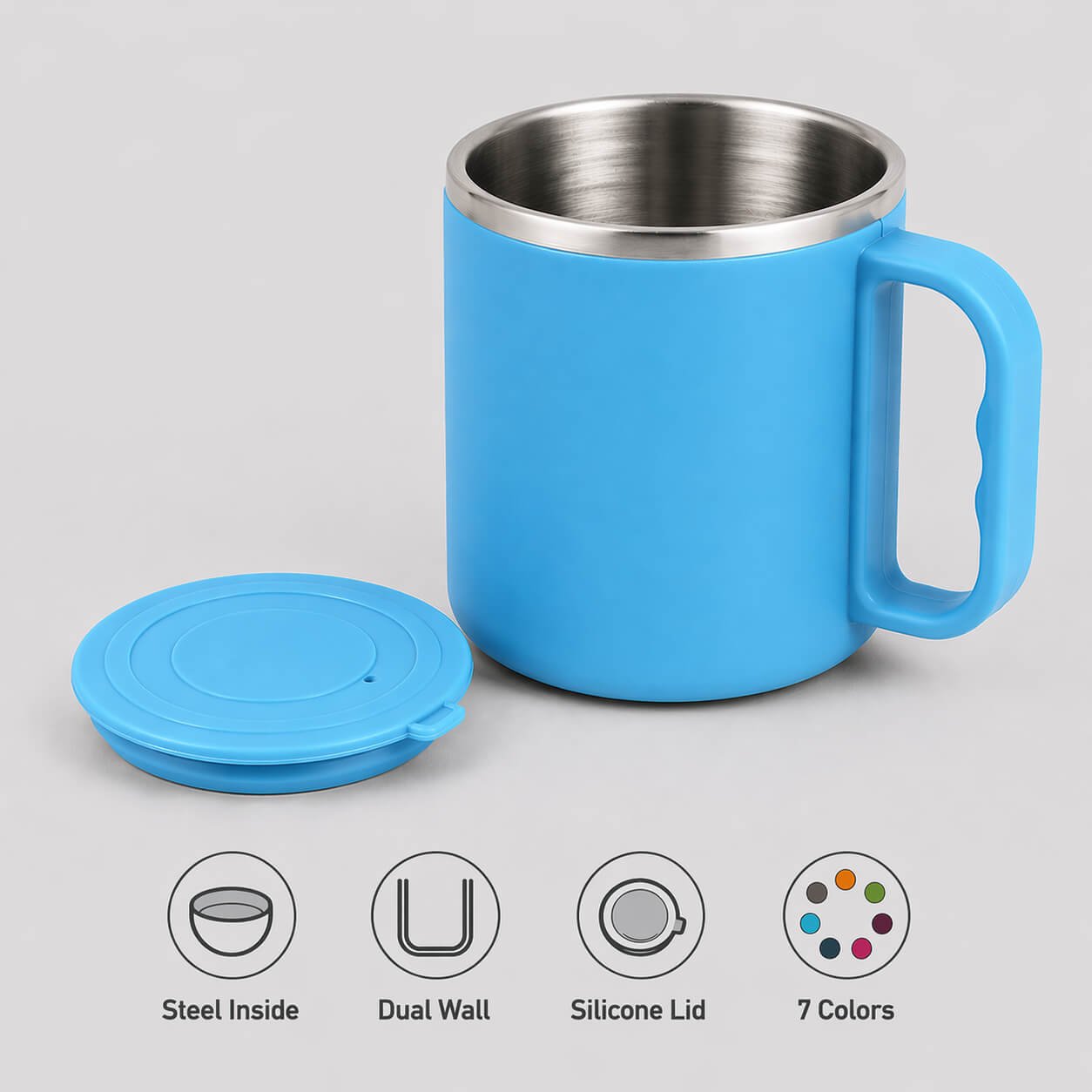 Colorful Steel Coffee Mug Blue — corporate gift