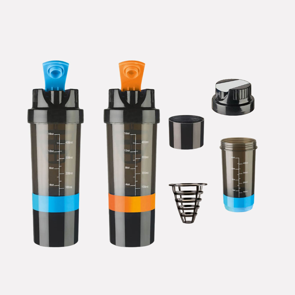 Shake it Cyclone Shaker with Tablet Compartment - Blue/Orange