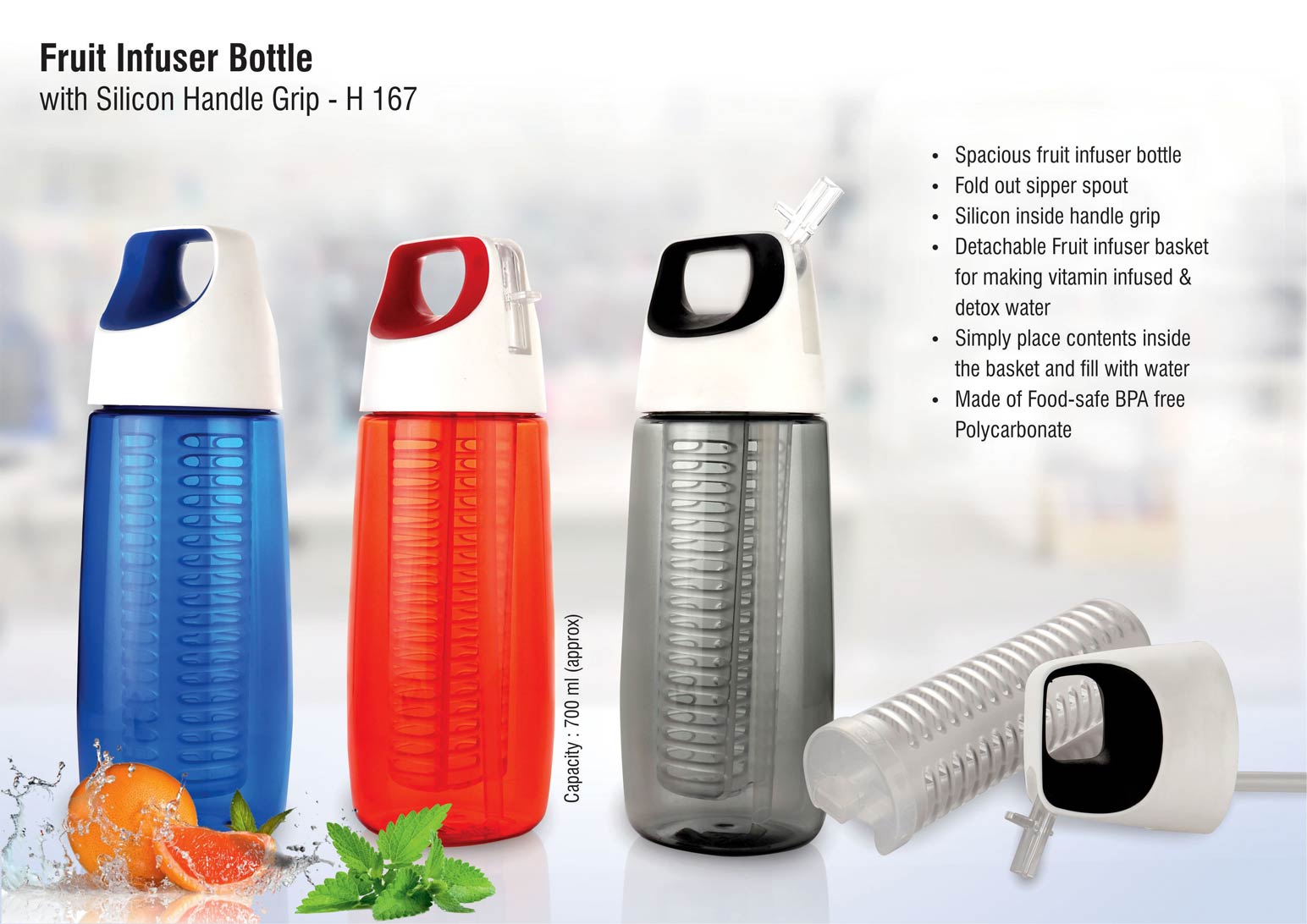 Infuse Your Water with Delicious Fruits and Detoxifying Herbs with Fruit Infuser Bottle