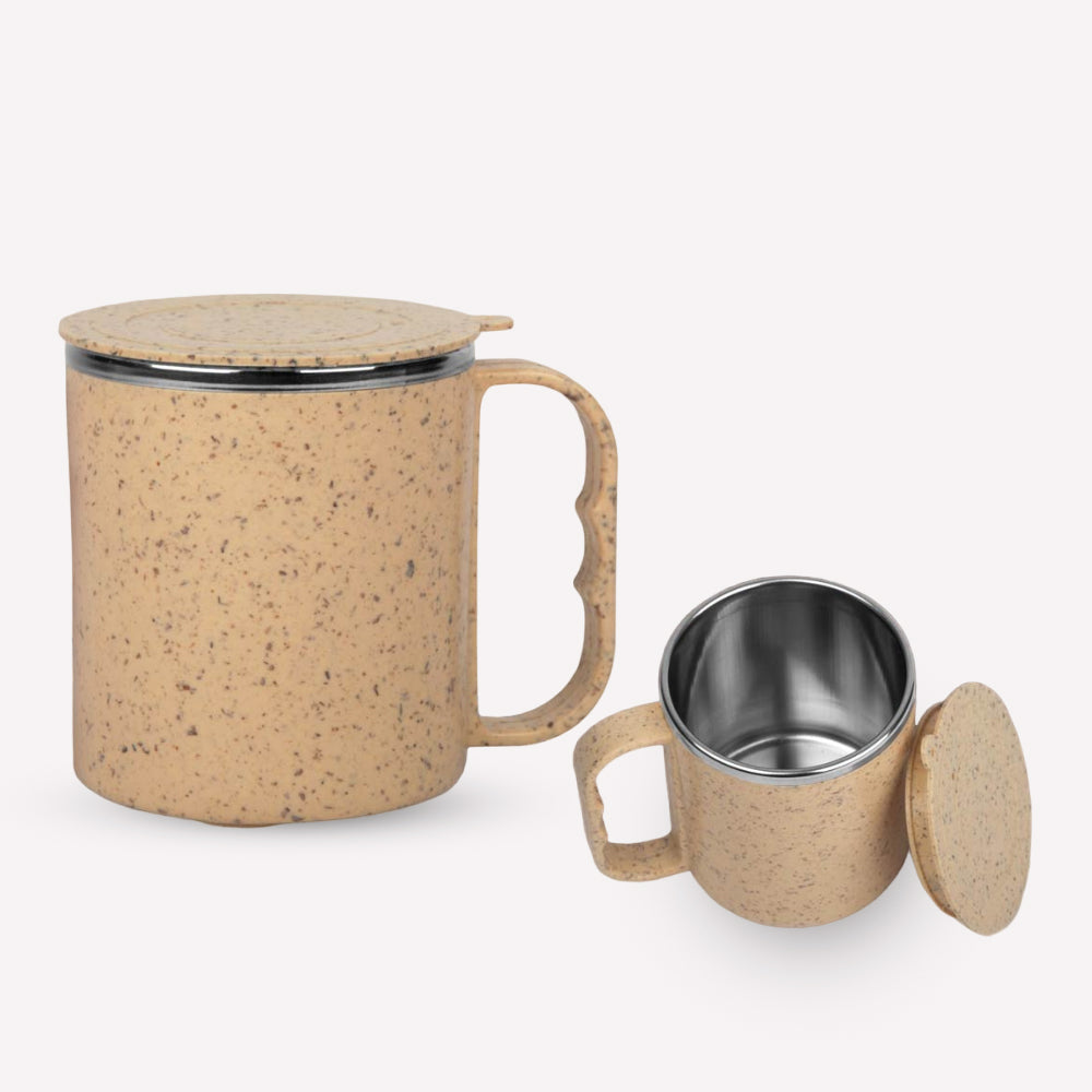 EcoMug - Eco-Friendly Coffee Mug with Steel Inside (Beige)