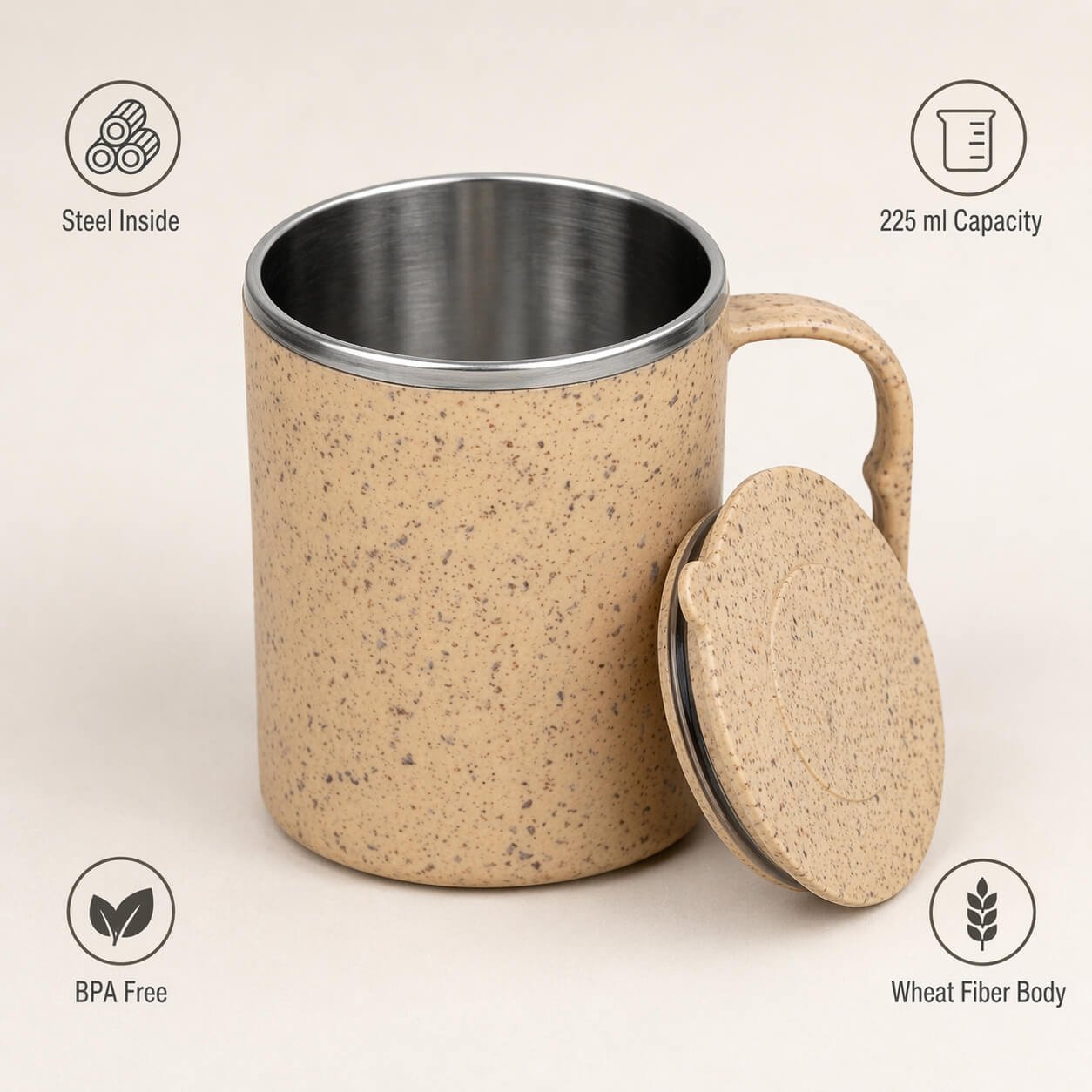 EcoMug: Eco Friendly Coffee mug with steel inside  — corporate gift