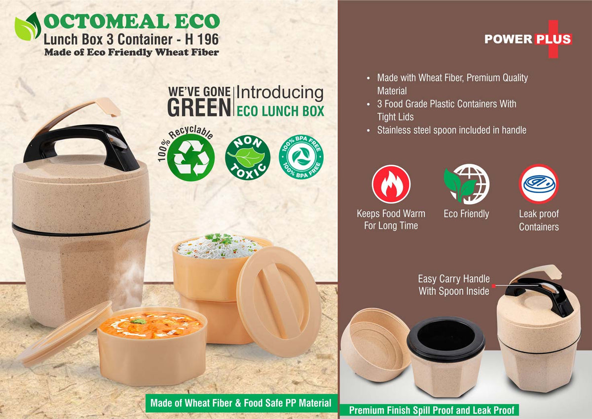 Pack Your Lunch Sustainably with Octomeal Eco 3 Plastic Container Lunch Box with Spoon
