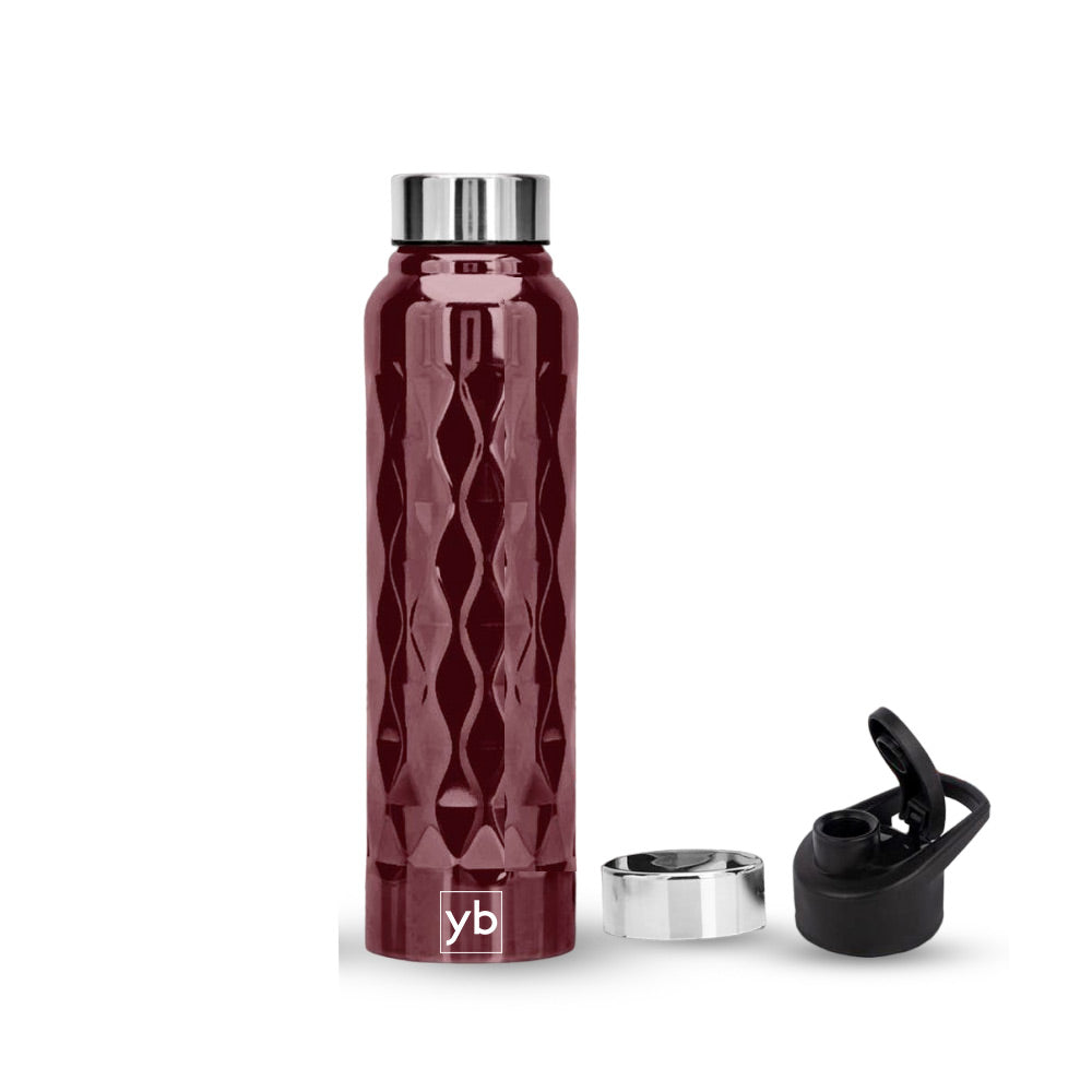 Prism Steel Bottle - Capacity 1L - Available in Copper and Wine Red Colors