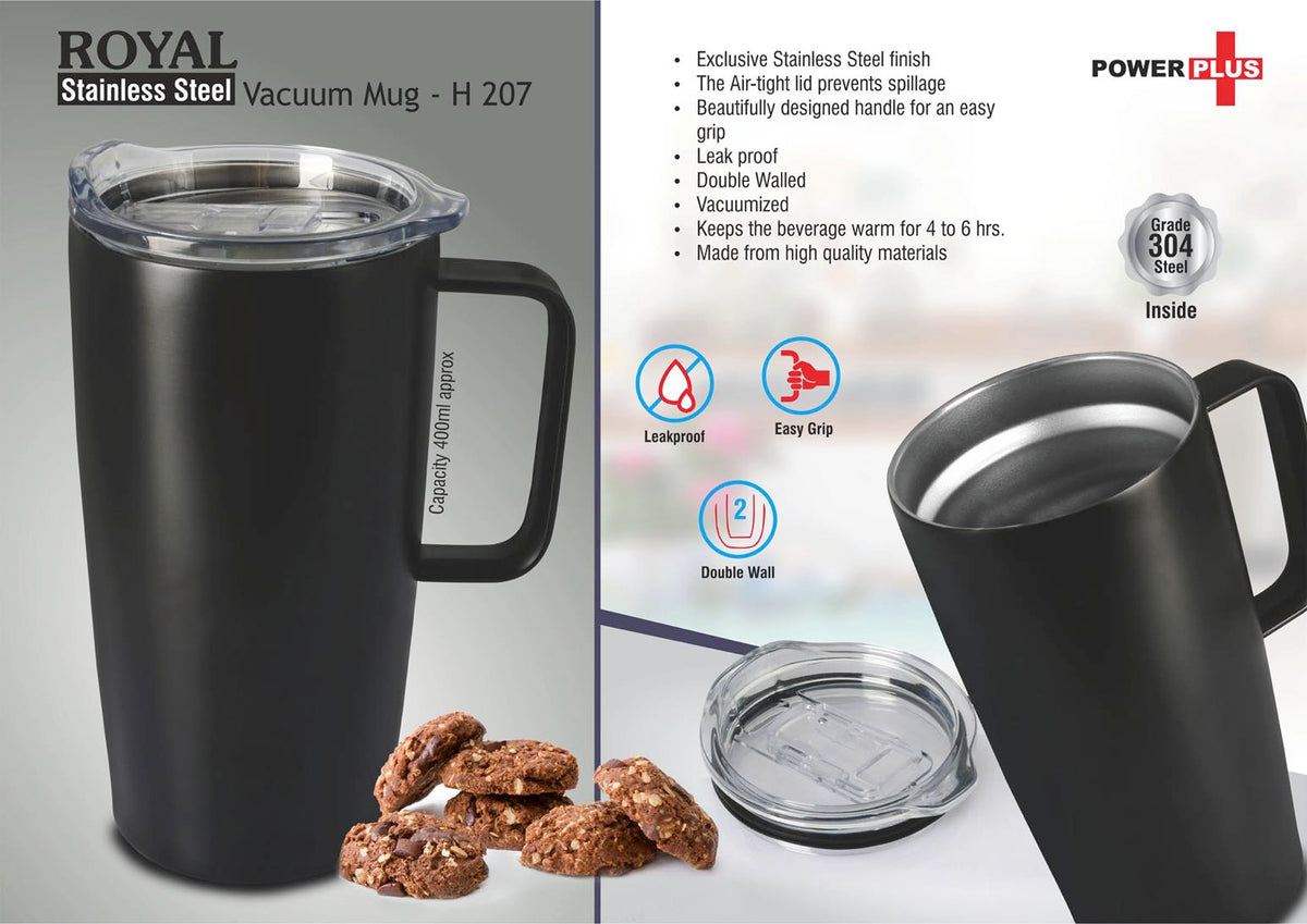 Royal Stainless Steel Vacuum Mug - 500ml Capacity (Black)