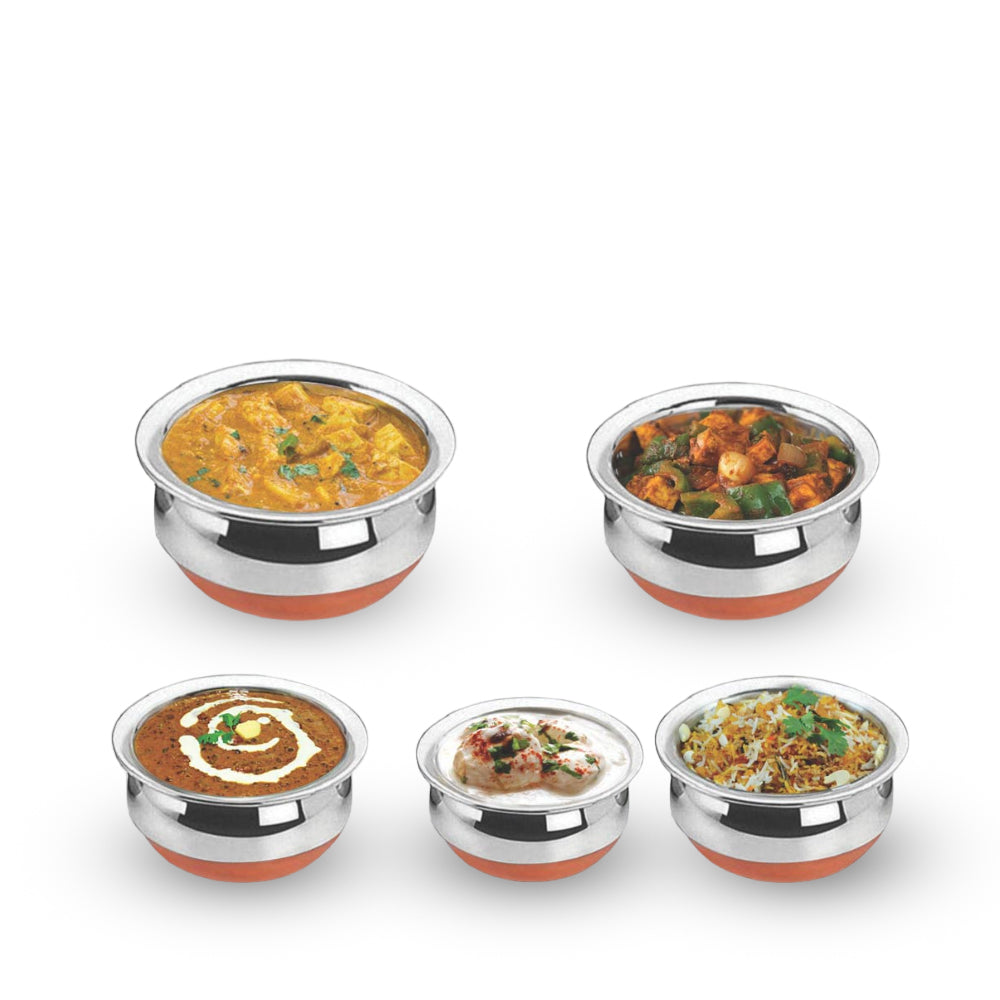 Copper Bottom Stainless Steel Handi Set of 5 - Size 7" to 11