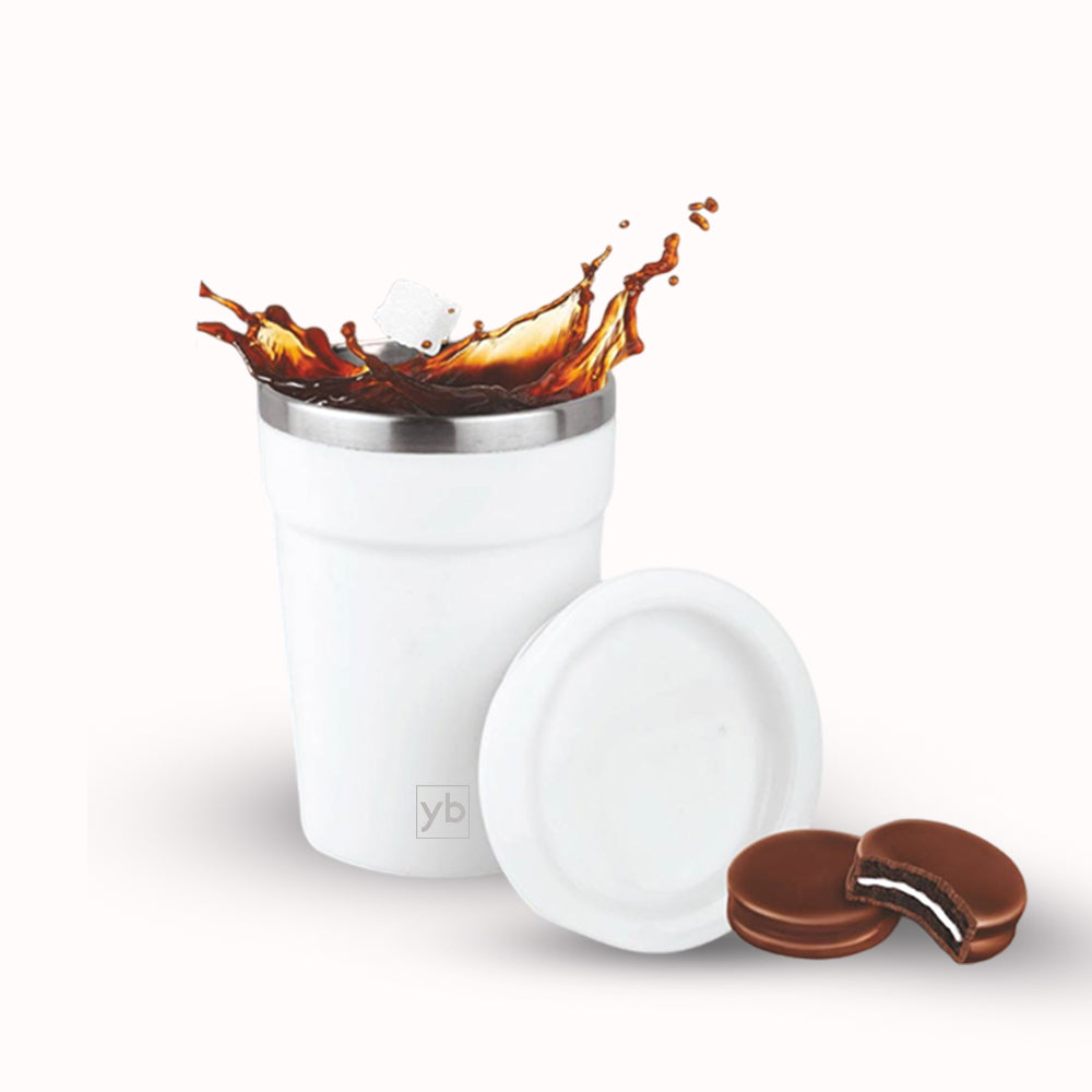 Get Your Caffeine Fix with Our Flash Stainless Steel Coffee Mug - 4 Panel Design, Leakproof, 350ml Capacity