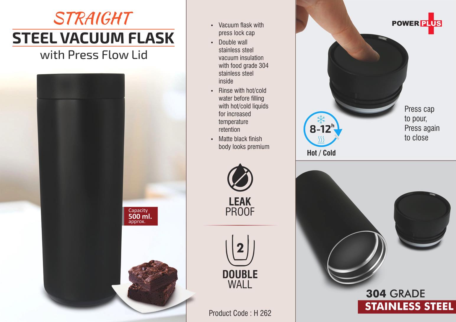 Keep Your Beverage Hot or Cold Anywhere with Our Straight Steel Vacuum Flask