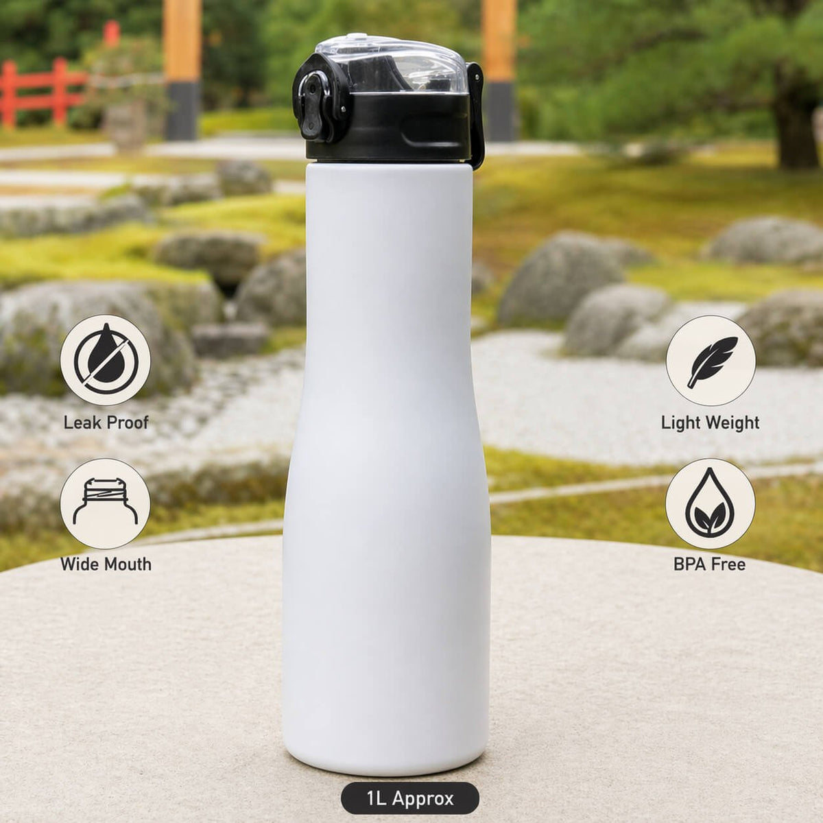 Flora Steel Bottle 1L White — corporate gift
