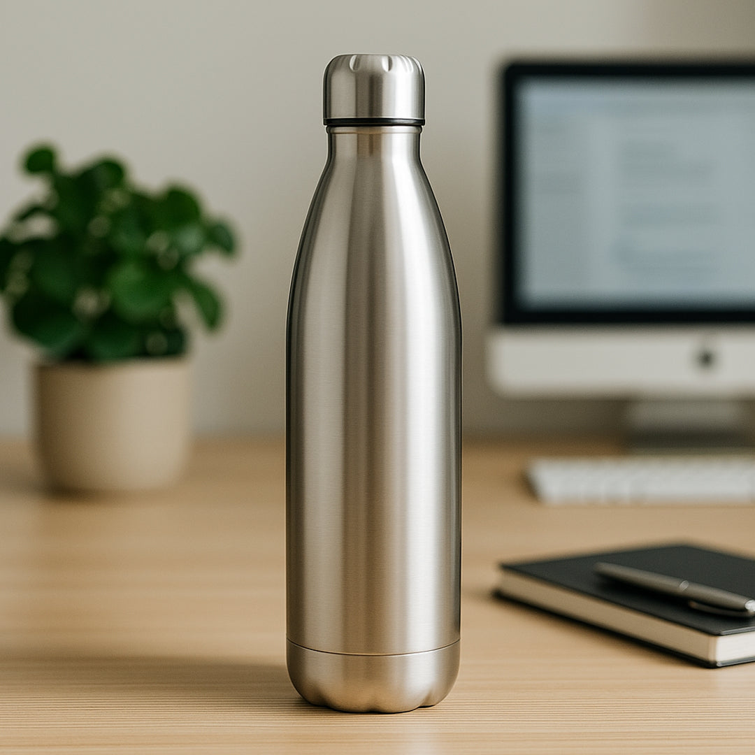 Cola single wall stainless steel bottle 1L front view