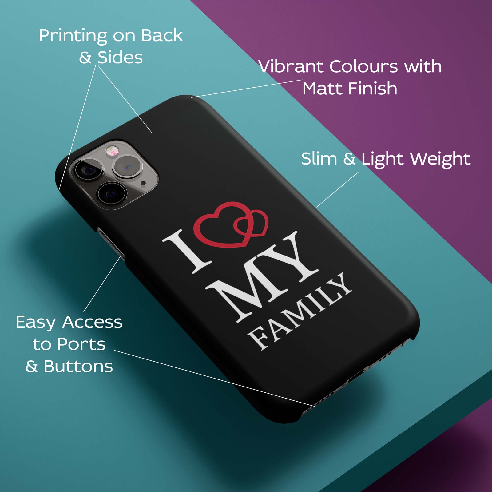 I Love My Family Back Cover for HardPlasticH0077Hard Plastic