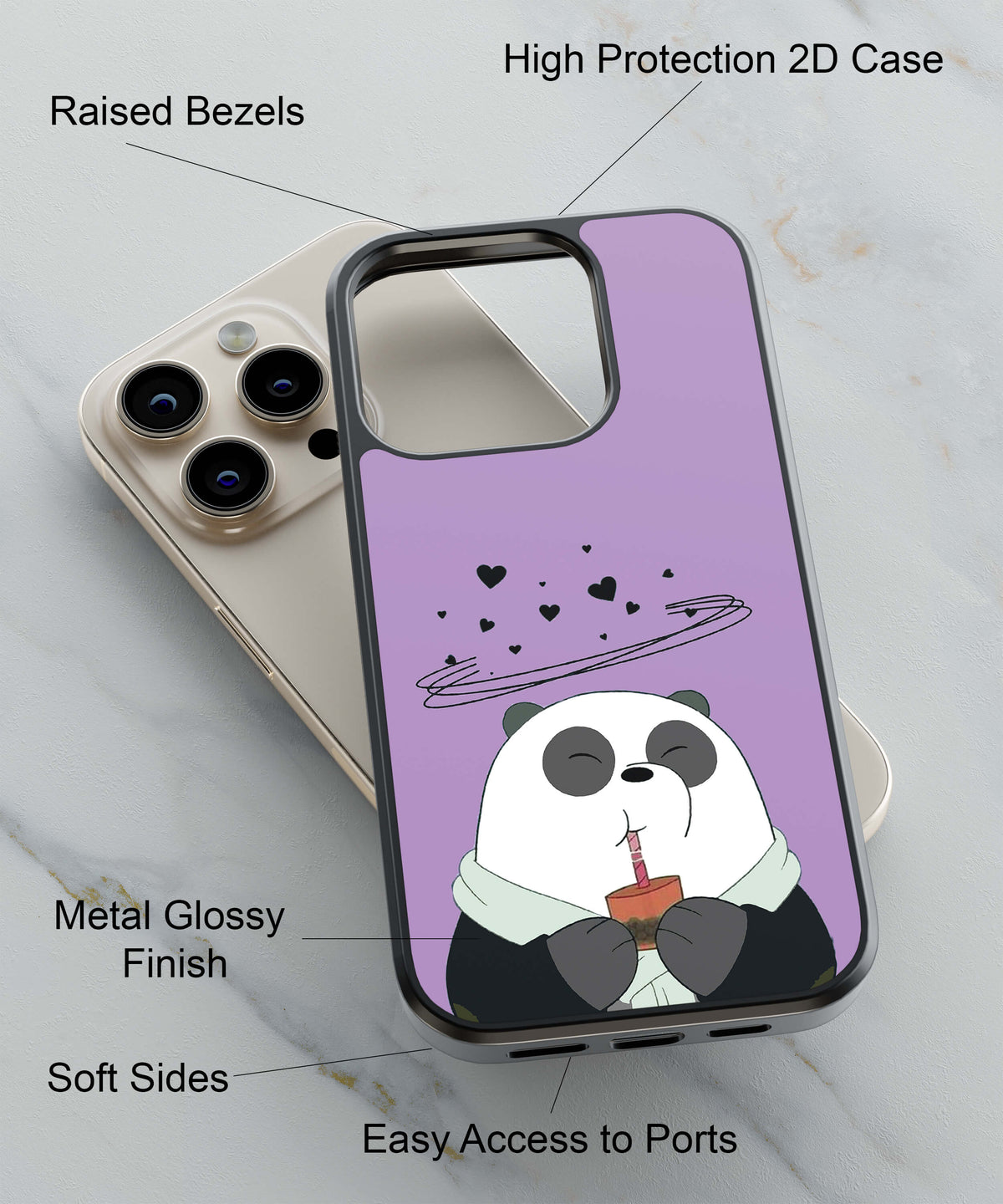 In Esctasy Back Cover for 2D Hybrid TPU And Metal CaseAA1015Hybrid Metal TPU-Image 2