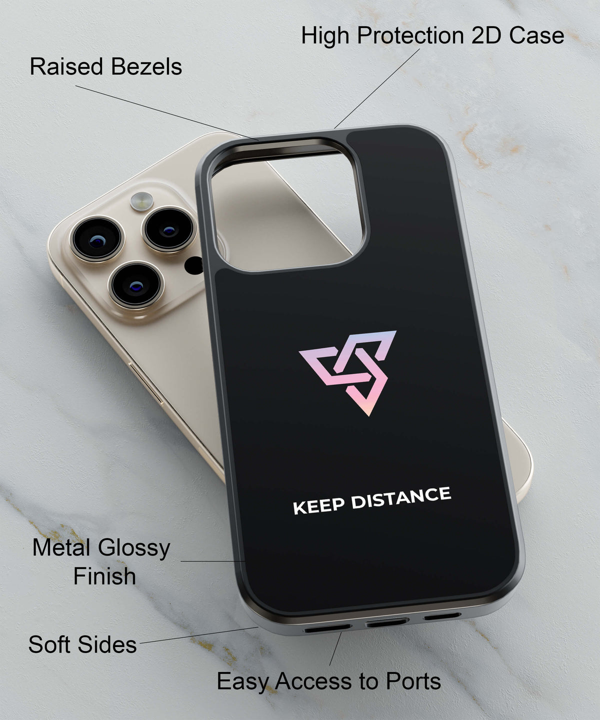 Keep Distance Back Cover for 2D Hybrid TPU And Metal CasePS1334Hybrid Metal TPU-Image 2