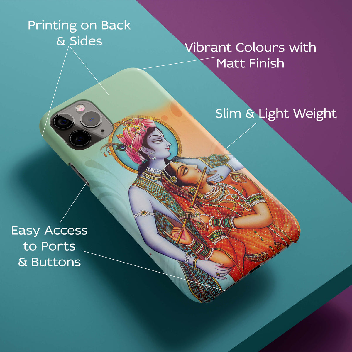 Krishna And Radha Back Cover for HardPlasticD1505Hard Plastic-Image 2