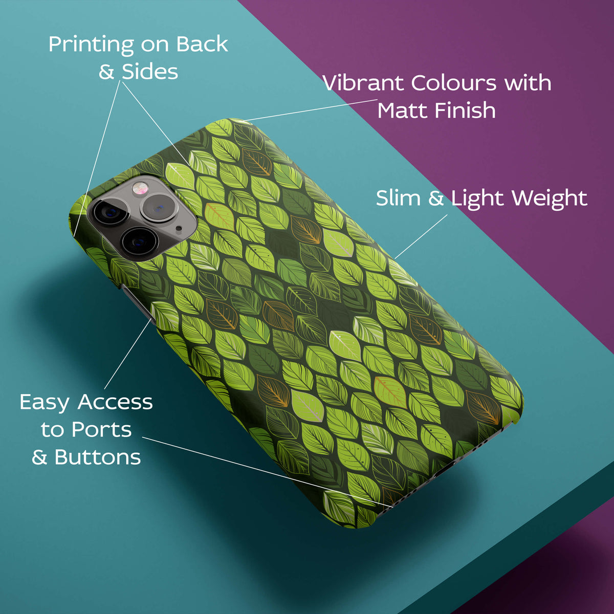 Leaf pattern Back Cover for HardPlasticGF0021Hard Plastic-Image 2