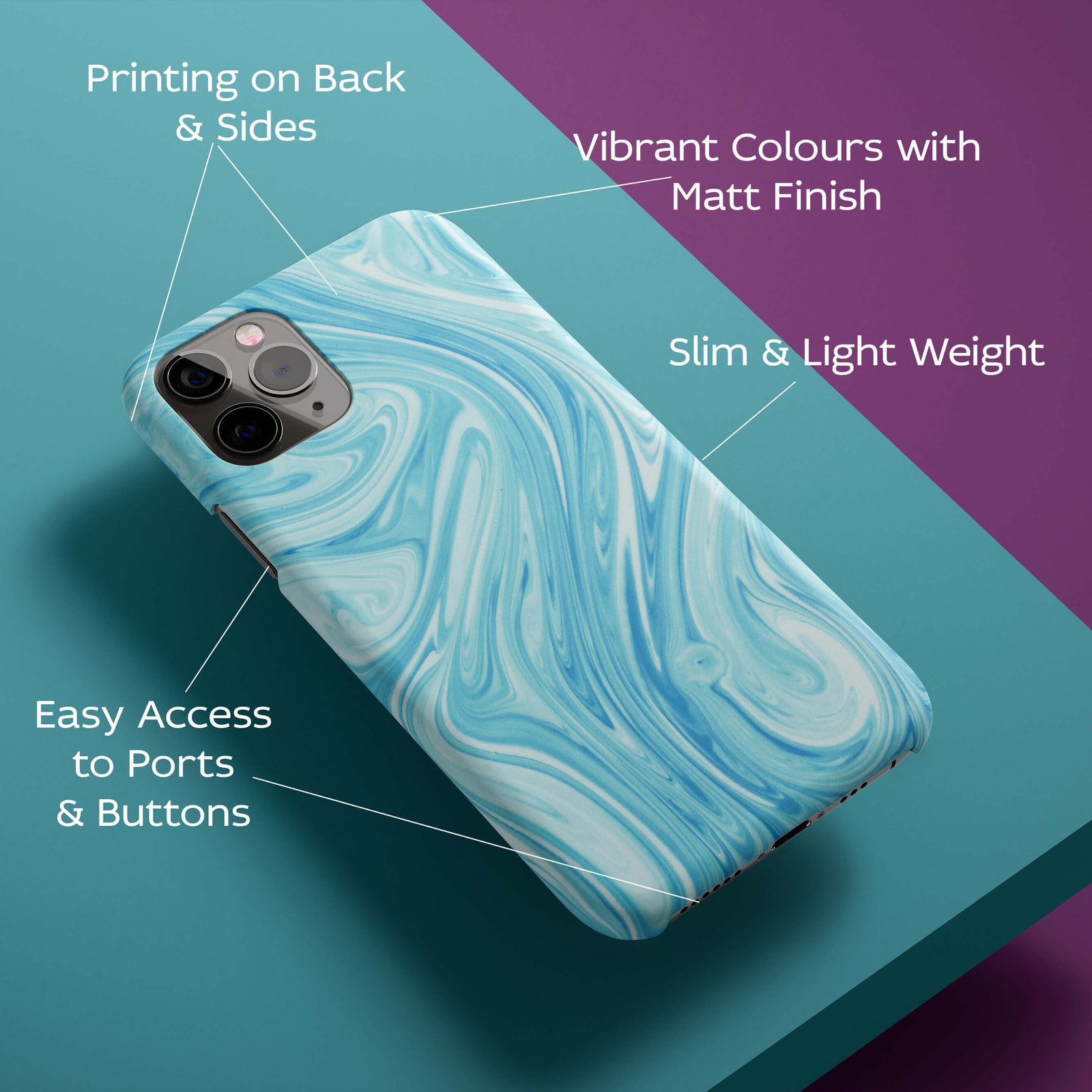 Liquid Blue Back Cover for HardPlasticGF0007Hard Plastic