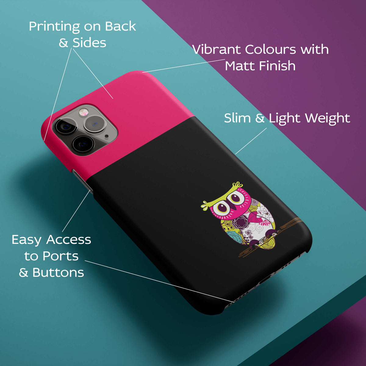 Lovely Owl Back Cover for HardPlasticT0009Hard Plastic-Image 2