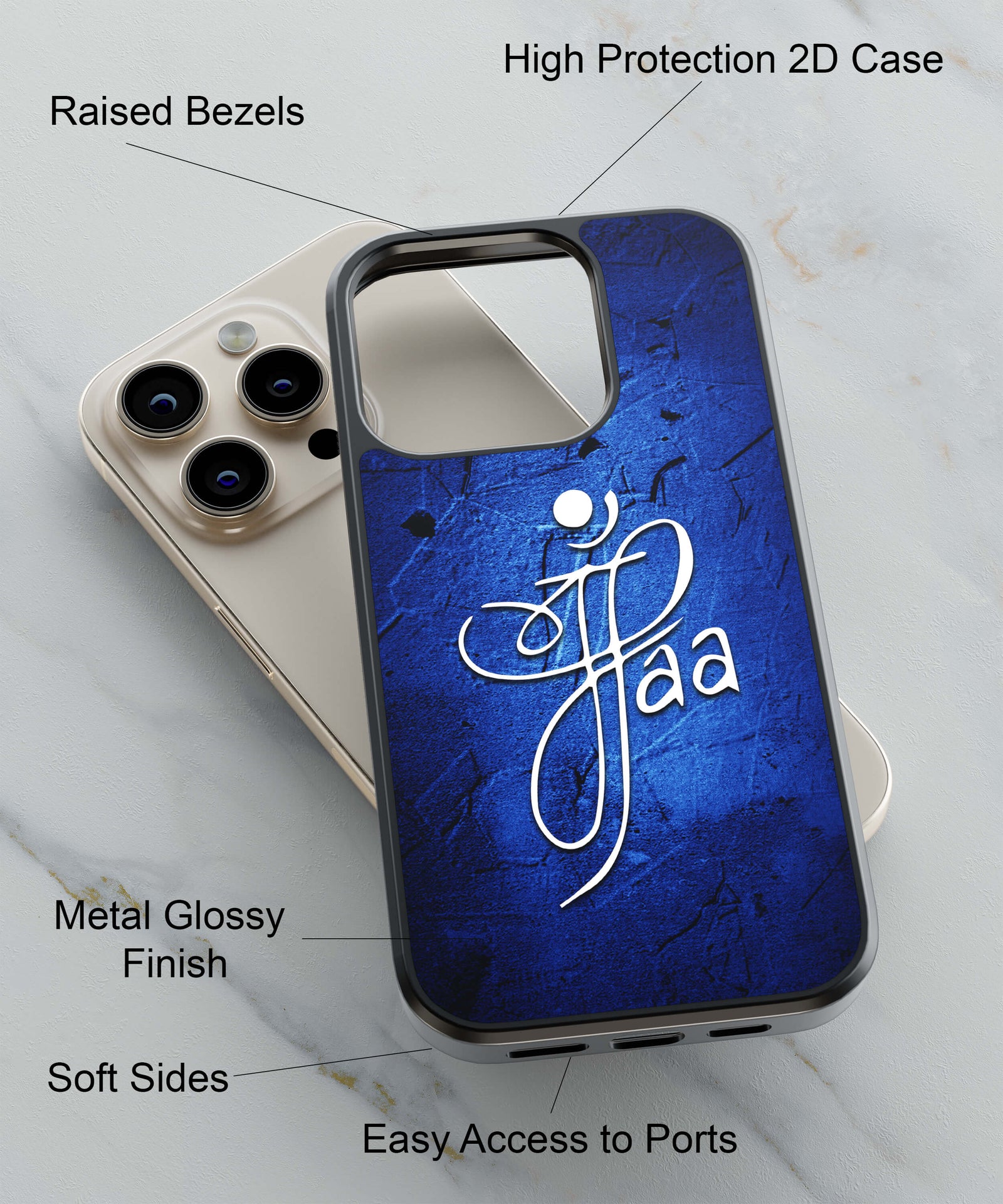 Maa Paa Back Cover for 2D Hybrid TPU And Metal CaseU0213Hybrid Metal TPU-Image 2