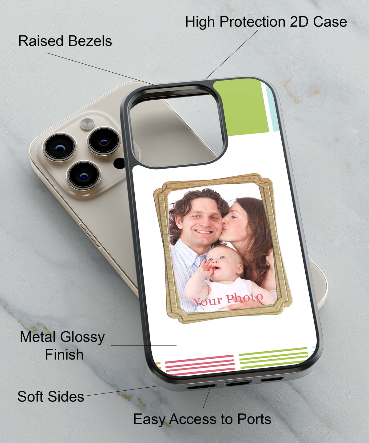 Neat Frame Back Cover for 2D Hybrid TPU And Metal CaseA0522Hybrid Metal TPU-Image 2