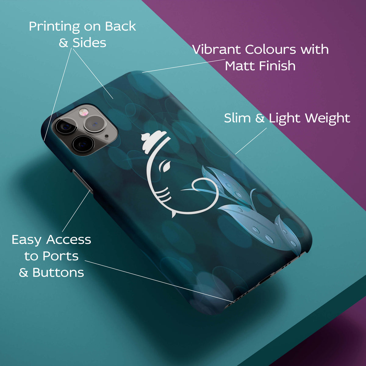 Om Shri Ganaeshayae Namaha Back Cover for HardPlasticH0099Hard Plastic-Image 2