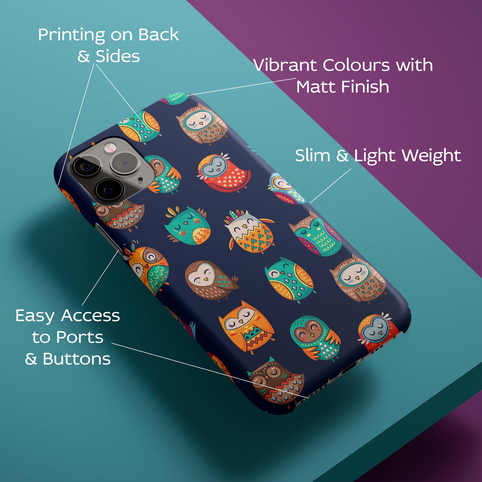 Owly Pattern Back Cover for HardPlasticA0346Hard Plastic-Image 2