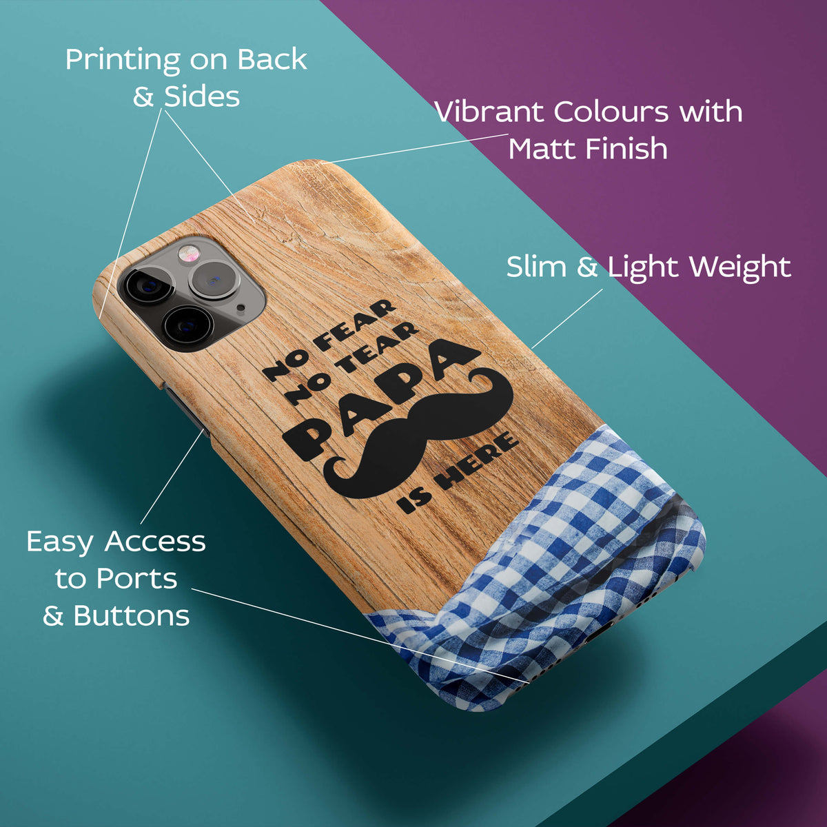 Papa is Here Back Cover for HardPlasticU0126Hard Plastic-Image 2