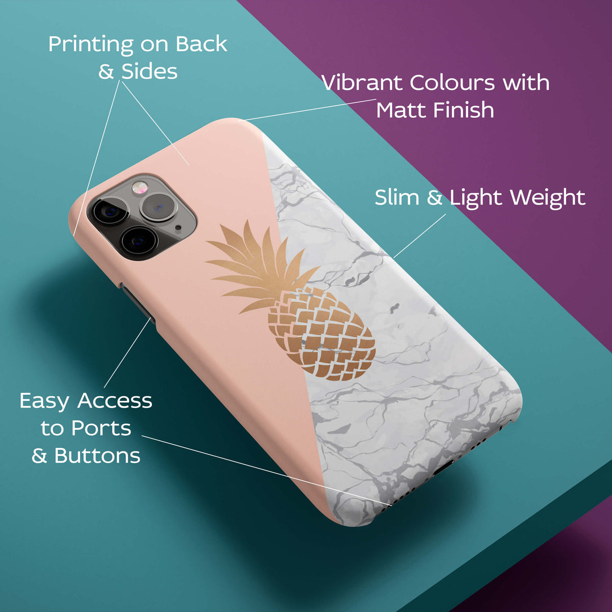 Pineapple Marble Back Cover for HardPlasticPS1330Hard Plastic-Image 2