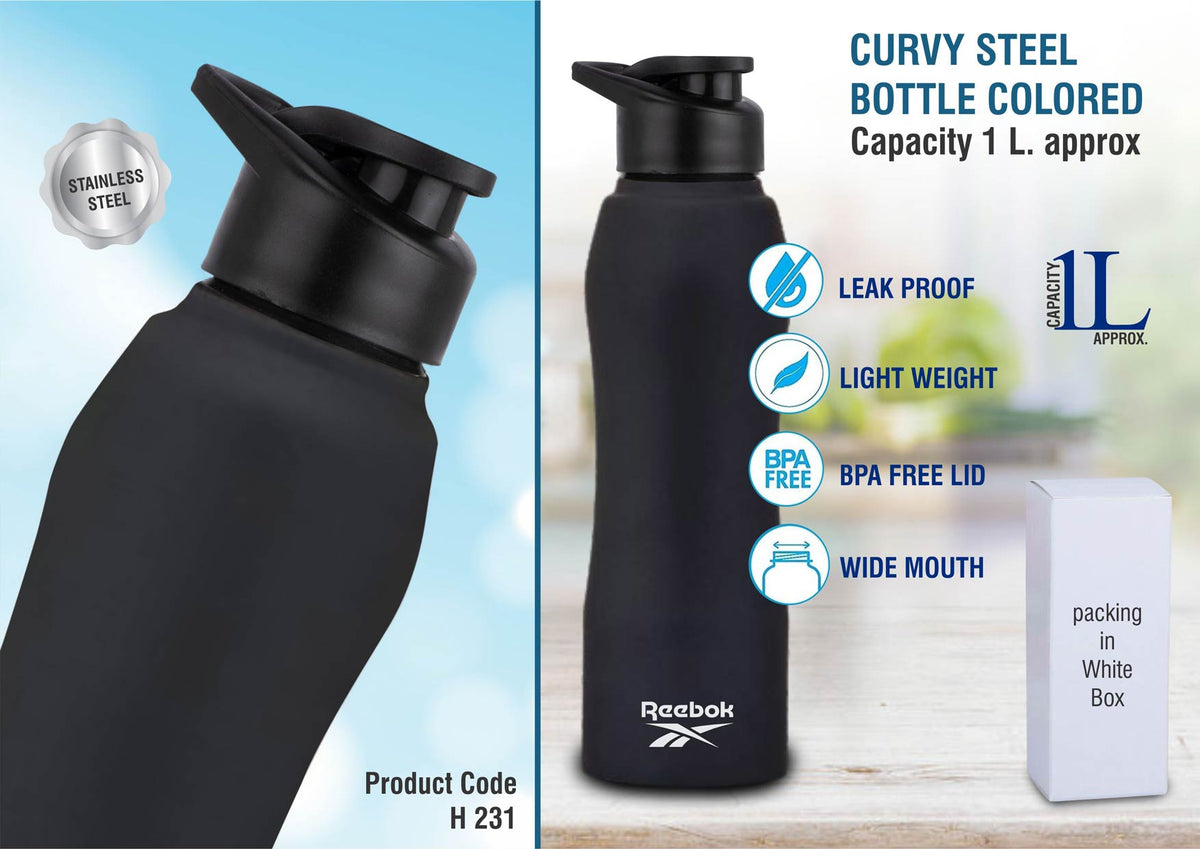 Stay Hydrated in Style with Our Curvy Steel Bottle - Colored Edition
