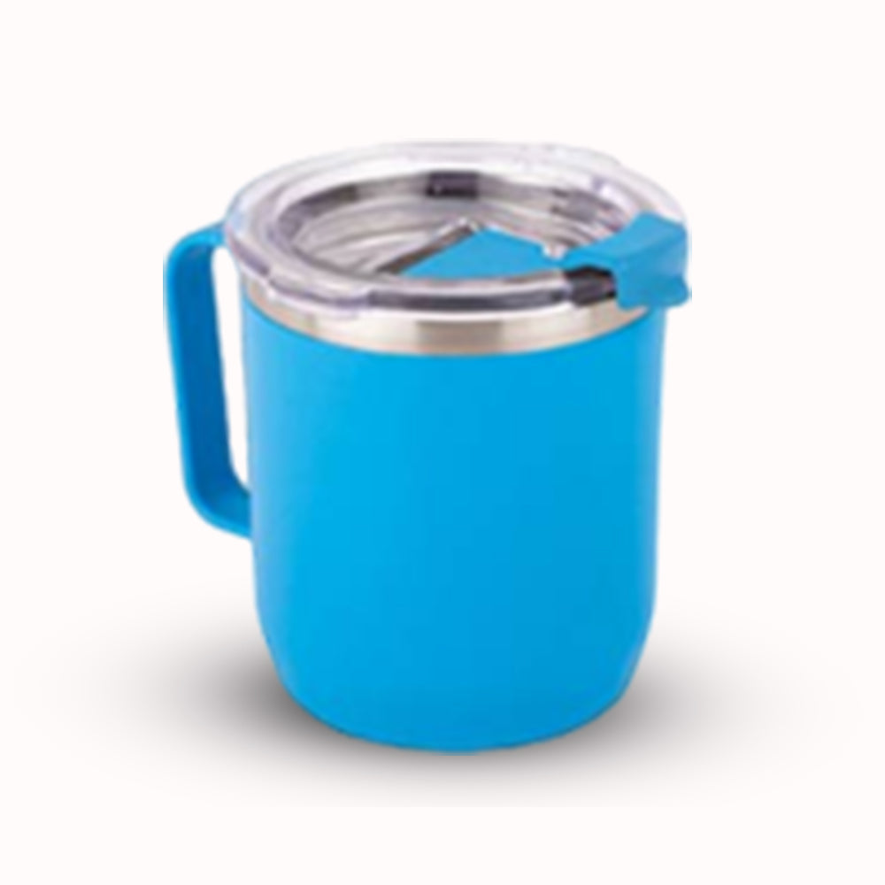 Oscar Stainless Steel Coffee Mug with Handle and Flip Top Lid - Leakproof, 350ml Capacity, Available in 4 Colors