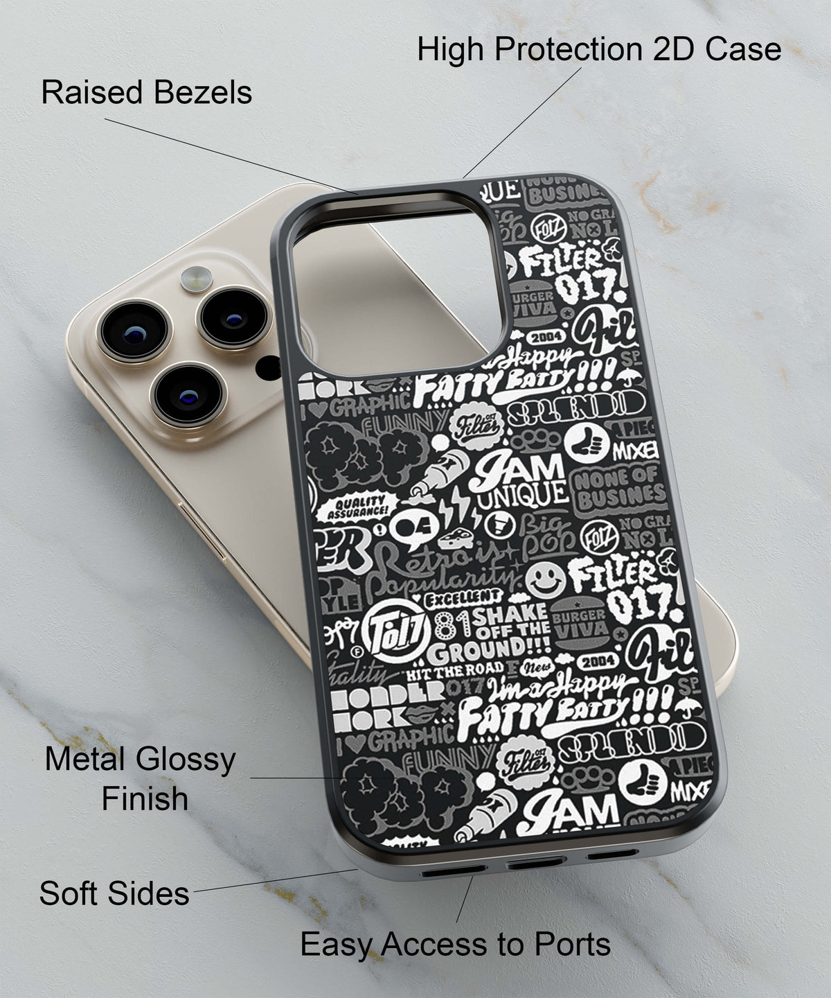 Random Quotes Back Cover for 2D Hybrid TPU And Metal CaseD2072Hybrid Metal TPU-Image 2