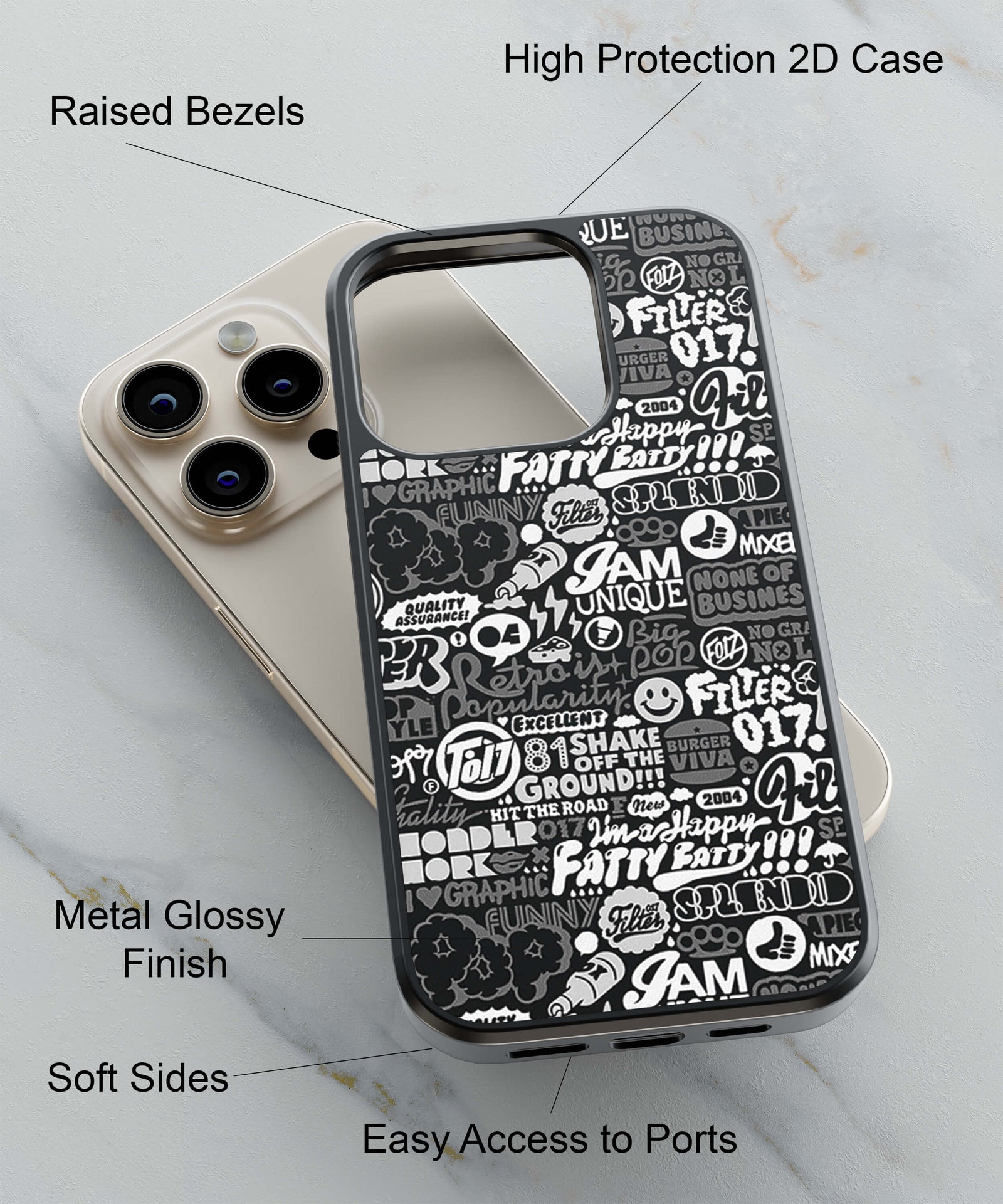 Random Quotes Back Cover for 2D Hybrid TPU And Metal CaseD2072Hybrid Metal TPU-Image 2