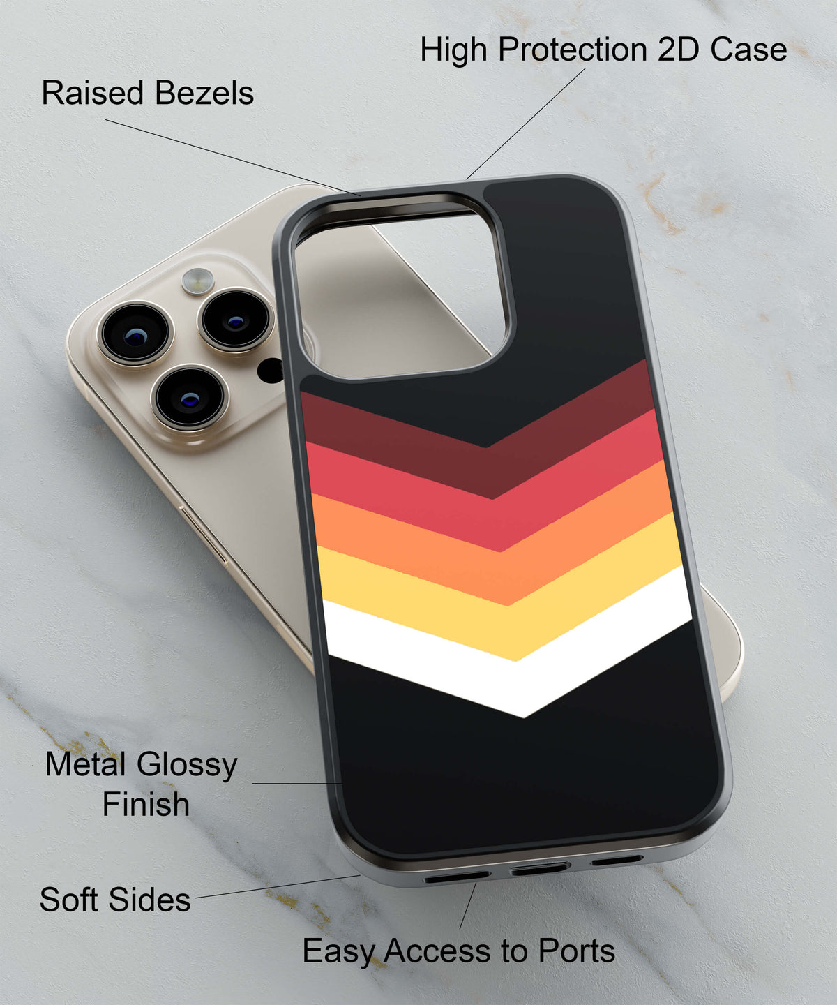 Red Black Premium Back Cover for 2D Hybrid TPU And Metal CasePS1306Hybrid Metal TPU-Image 2