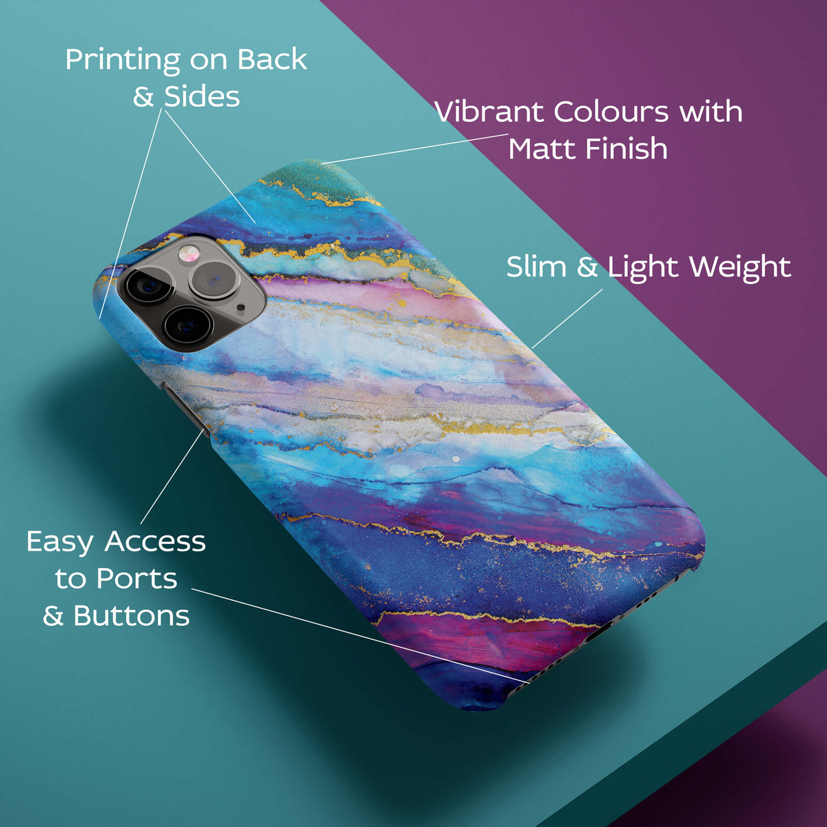 Rich Colourful Marble Back Cover for HardPlasticGF0026Hard Plastic-Image 2