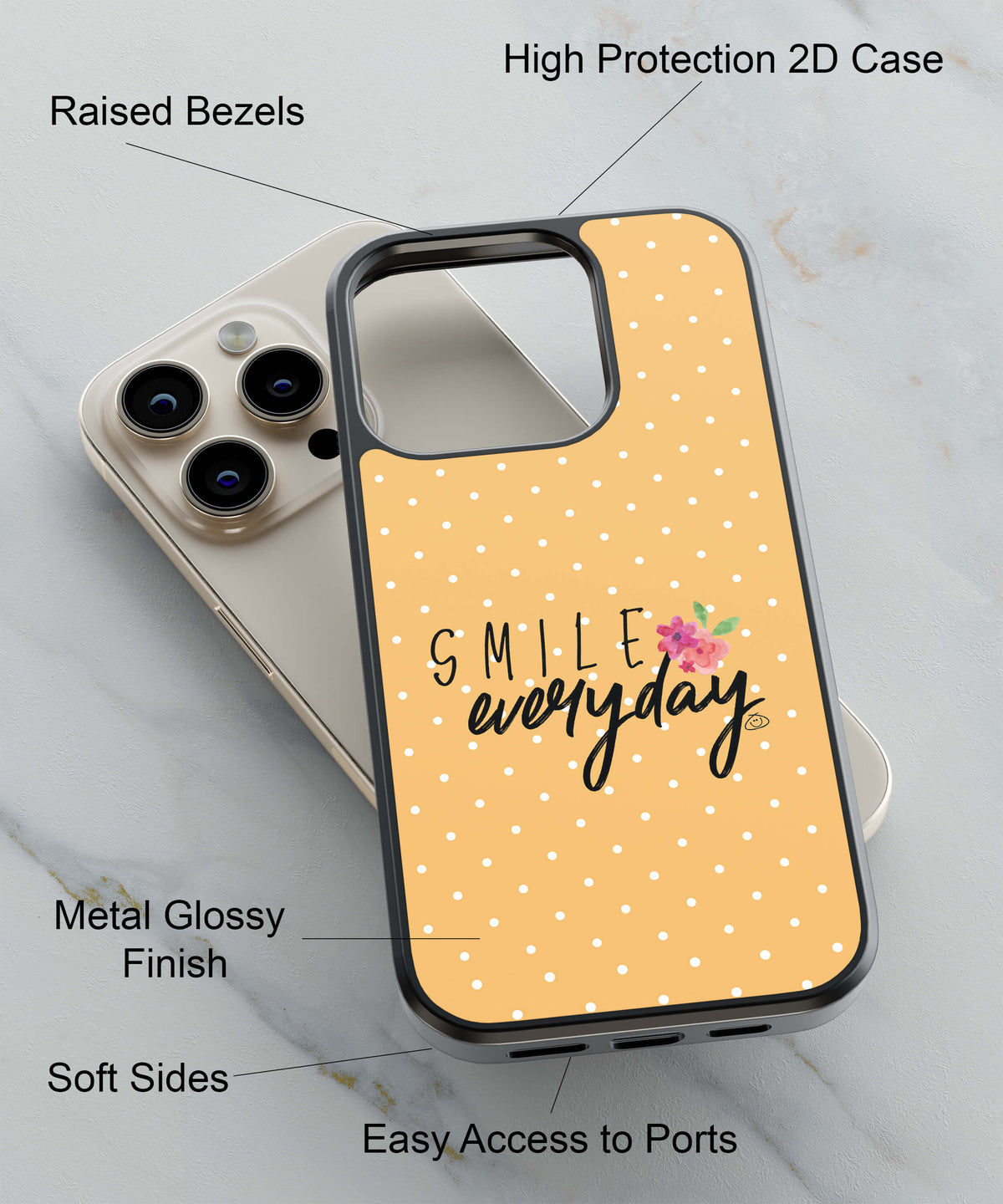 Smile Everyday Back Cover for 2D Hybrid TPU And Metal CaseAA0070Hybrid Metal TPU-Image 2